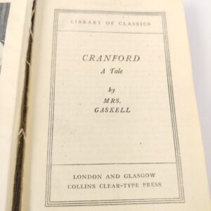 CRANFORDA Tale by MRS GASKELL