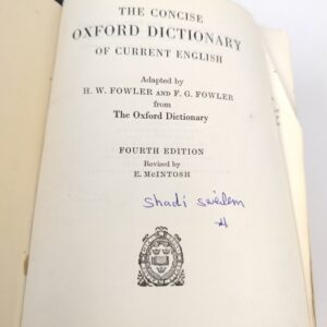 THE CONCISE OXFORD DICTIONARY OF CURRENT ENGLISH